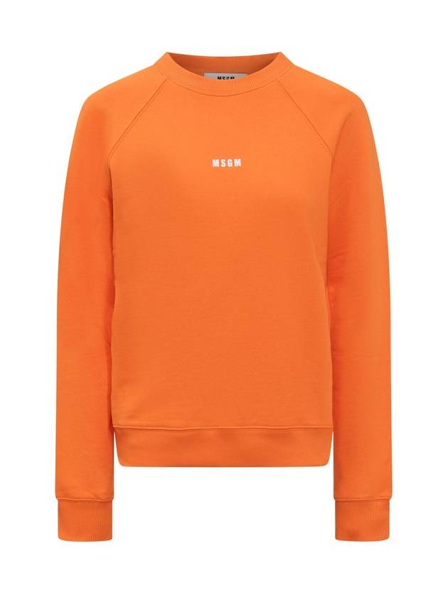 Micro Logo Cotton Sweatshirt Orange - MSGM - BALAAN 2