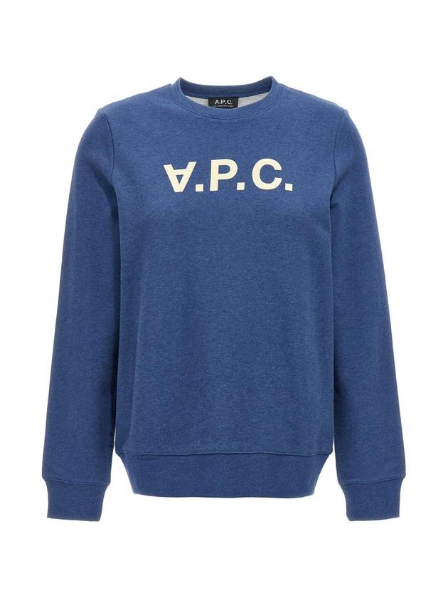 Viva Logo Cotton Sweatshirt Navy - A.P.C. - BALAAN 1