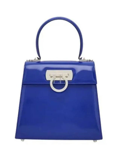 Iconic Top Handle Small Tote Bag Royal Blue - SALVATORE FERRAGAMO - BALAAN 2