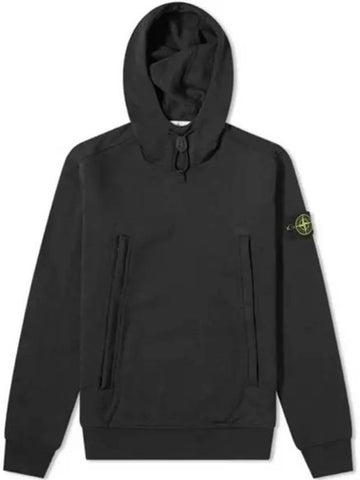 731560640 V0029 Zipper Pocket String Hood Black Men s Hoodie TJ 270354 - STONE ISLAND - BALAAN 1