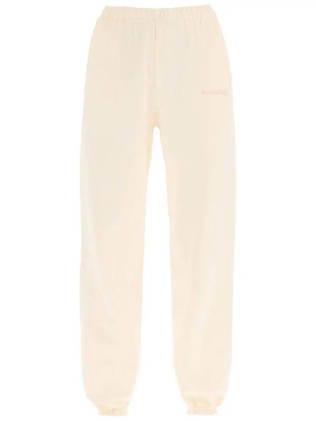 Serif Logo Cotton Track Pants Cream - SPORTY & RICH - BALAAN 3