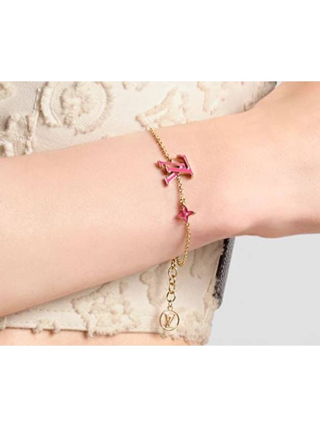 LV Iconic Enamel Bracelet Gold Fuchsia - LOUIS VUITTON - BALAAN 3