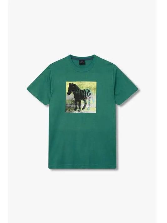 PS Multi Zebra Slim T Shirt Green - PAUL SMITH - BALAAN 1