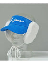 Golf Wear Two Way Fur Earrings Sun Cap Blue - J JANE - BALAAN 4