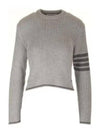 4 Bar Stripe Cable Knit Top Grey - THOM BROWNE - BALAAN 2