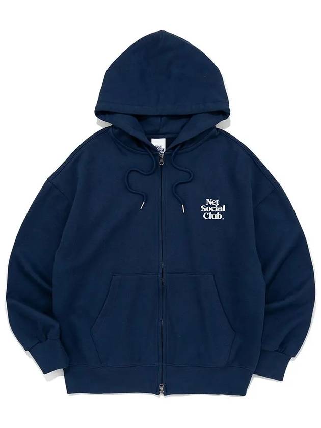 SMALL LOGO HOOD ZIP UP DARK BLUE - NET SOCIAL CLUB - BALAAN 3