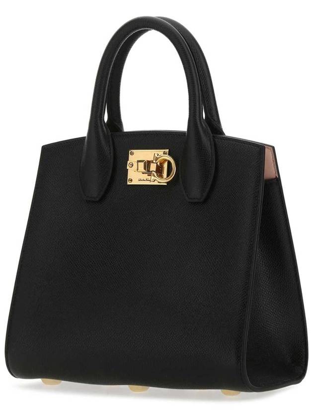 Gancini Studio Box Tote Bag Black Bonbon - SALVATORE FERRAGAMO - BALAAN 3