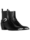 Harness Metal Toe Tejus Stamped Calfskin Western Chelsea Boots Black - CELINE - BALAAN 2