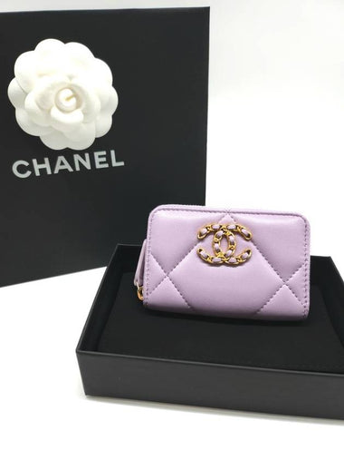 19 Zipper card wallet lambskin light purple AP0949 - CHANEL - BALAAN 1