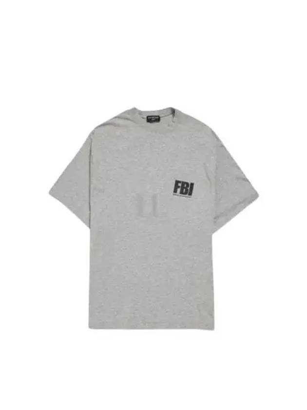 FBI Logo Oversized Short Sleeve T-Shirt Grey - BALENCIAGA - BALAAN 2