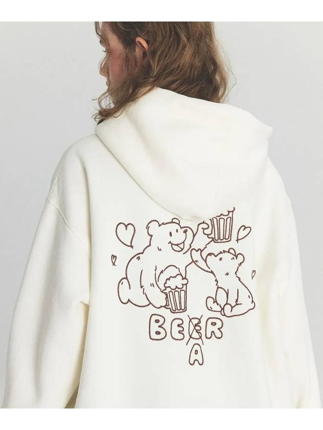 Beer BEAR Embroidered Hoodie Cream - CPGN STUDIO - BALAAN 3