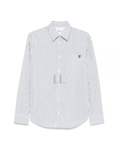 Striped Long Sleeve Shirt Chalk Conifer - BURBERRY - BALAAN 2