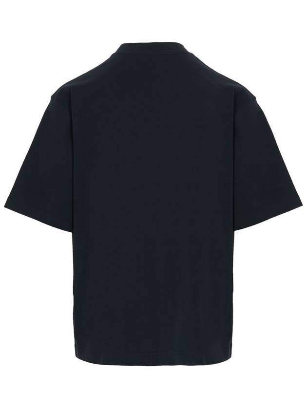 Logo Organic Cotton Short Sleeve T-Shirt Navy - MARNI - BALAAN 3