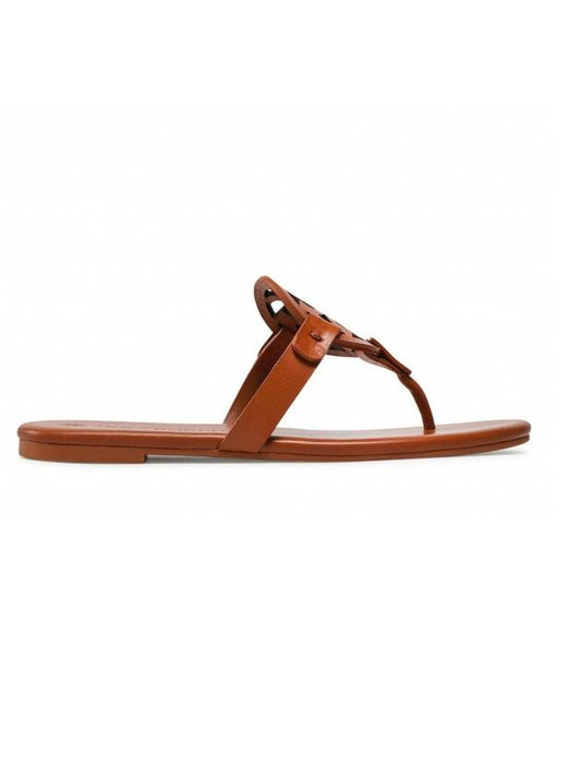 Miller Soft Leather Flip Flops Brown - TORY BURCH - BALAAN.