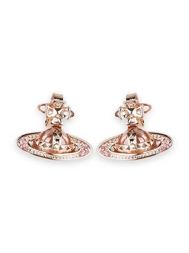 Women Piercing Pinabas Relief Earrings Pink Gold - VIVIENNE WESTWOOD - BALAAN 3