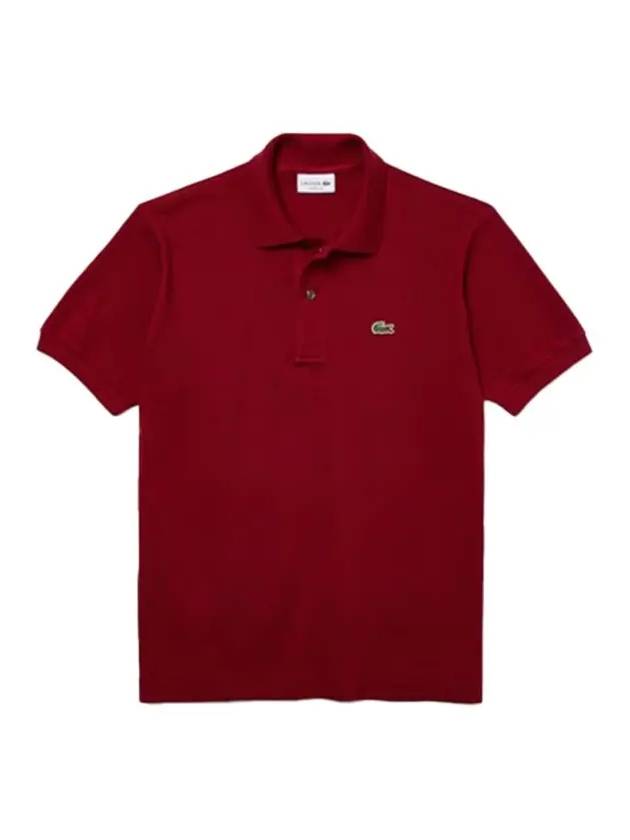 Men's Logo Classic Fit Cotton Short Sleeve Polo Shirt Burgundy - LACOSTE - BALAAN 2