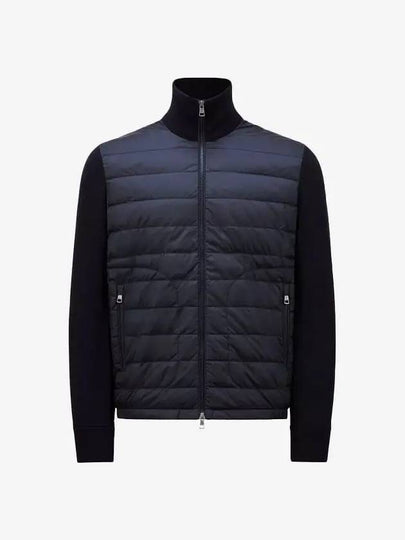 Padded Wool Cardigan Navy - MONCLER - BALAAN 2