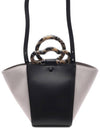 Silky Mini Riders Calf Leather Tote Bag Beige Black - MULBERRY - BALAAN 5