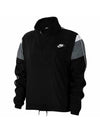 Women's Heritage Wind Woven Track Jacket Black - NIKE - BALAAN 1