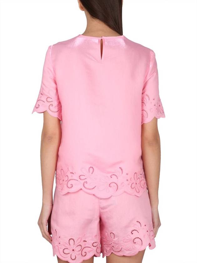 Boutique Long Sleeve T-Shirt 02260826 0207 PINK - MOSCHINO - BALAAN 4