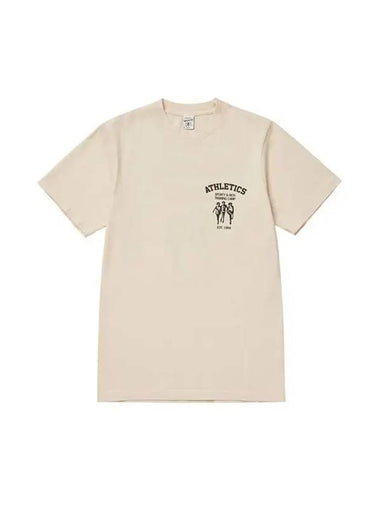 Logo Training Camp Short Sleeve T-Shirt Cream - SPORTY & RICH - BALAAN 1