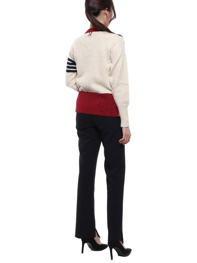 Women's 4 Bar Mohair Tweed Pullover Knit Top Ivory - THOM BROWNE - BALAAN 7