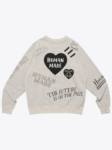 Graffiti Sweatshirt Gray HM28CS022 - HUMAN MADE - BALAAN 1