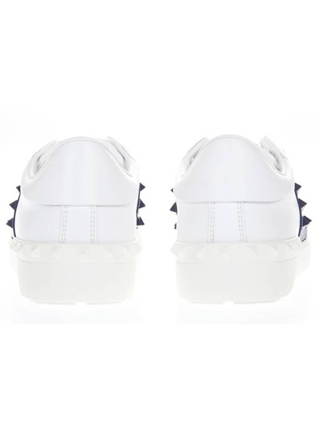 Open Rockstud Low Top Sneakers White Blue - VALENTINO - BALAAN.