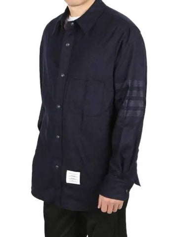 Flannel snap front shirt jacket 270299 - THOM BROWNE - BALAAN 1