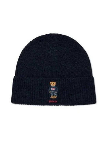 Polo Bear Wool Blend Beanie Navy - POLO RALPH LAUREN - BALAAN 1