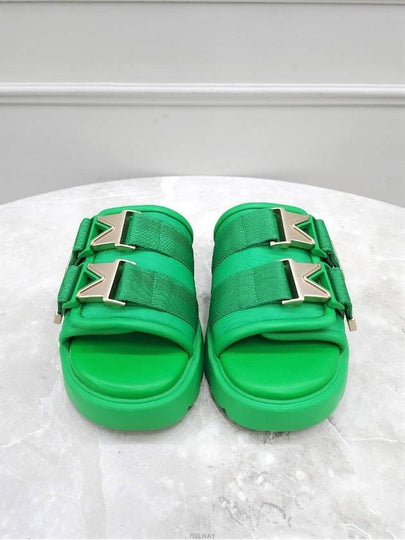 Lux You 37 Green Velcro Buckle Slippers - BOTTEGA VENETA - BALAAN 2