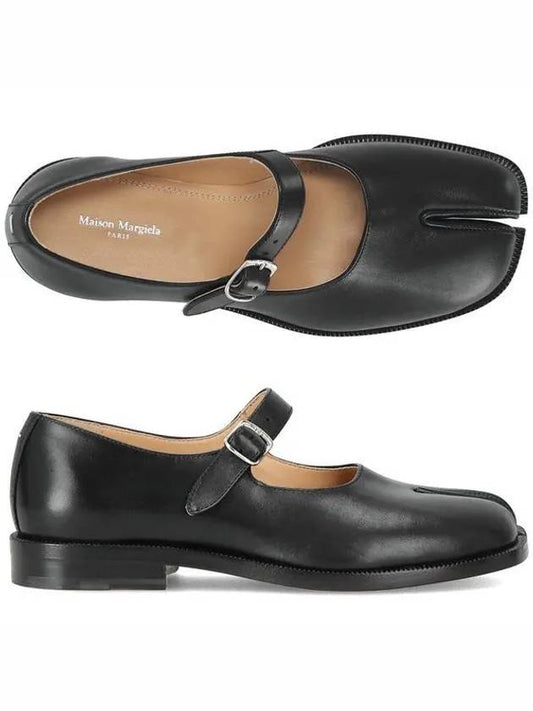 Women's Tabi Calfskin Mary Jane Flat Shoes Black - MAISON MARGIELA - BALAAN 2