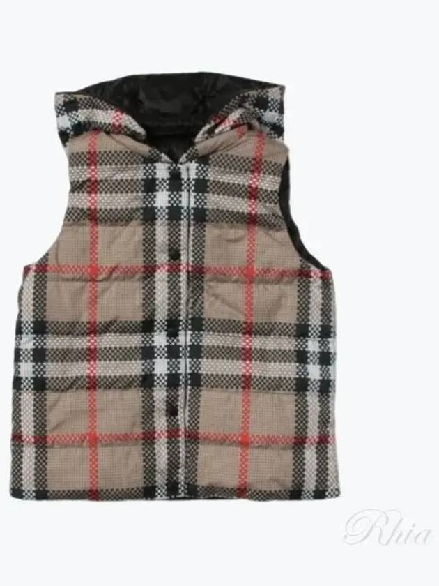 Vintage Check Reversible Hooded Padded Vest Beige - BURBERRY - BALAAN 2