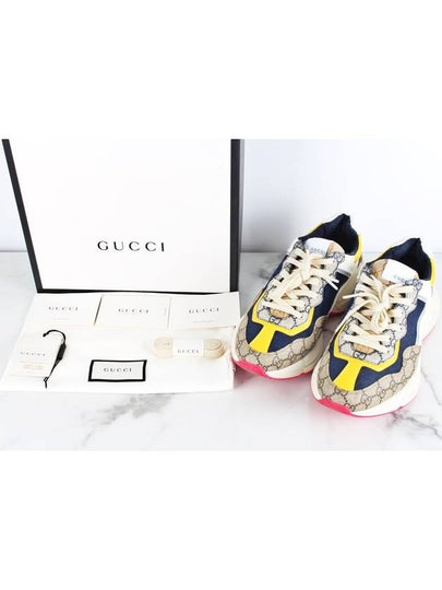 Rhyton GG Logo Supreme Chunky Sole Sneakers 6 5 Domestic 255 - GUCCI - BALAAN 2