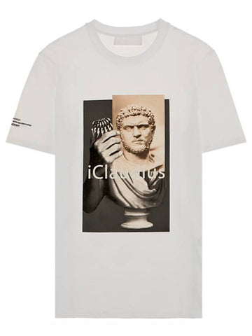 Claudius Print Short Sleeve T-Shirt White - NEIL BARRETT - BALAAN 1