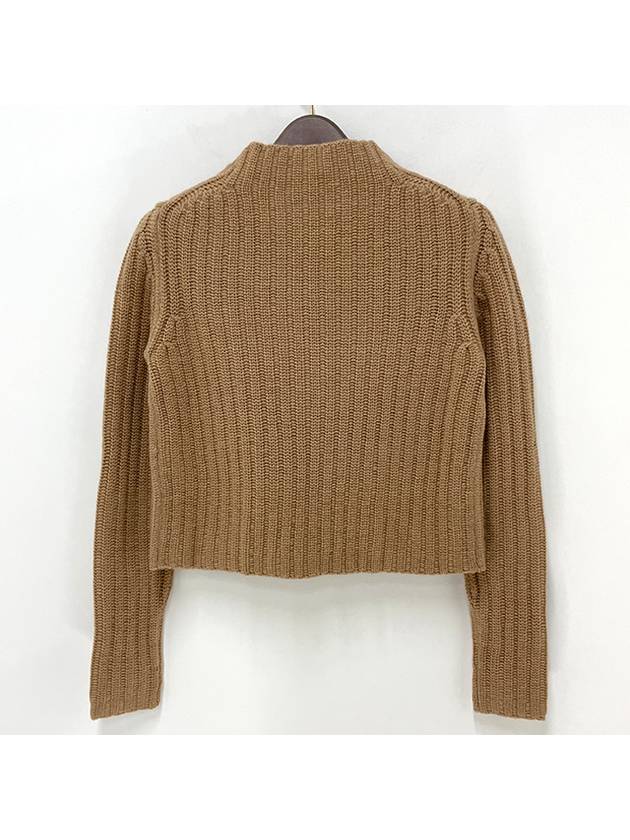 Aloa Wool Cashmere Cropped Knit Top Brown - MAX MARA - BALAAN 3