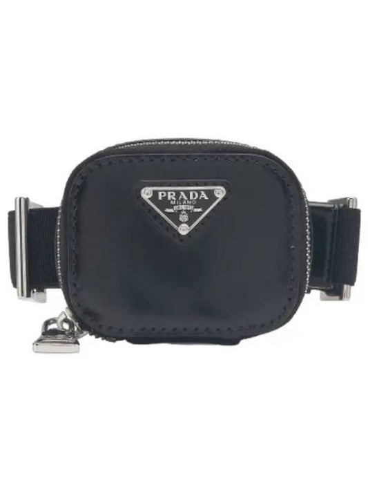 Triangle logo strap pouch black bag - PRADA - BALAAN 1