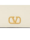 V Logo Signature Card Wallet Ivory - VALENTINO - BALAAN 6