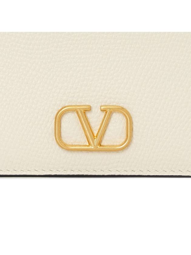 V Logo Signature Card Wallet Ivory - VALENTINO - BALAAN 6