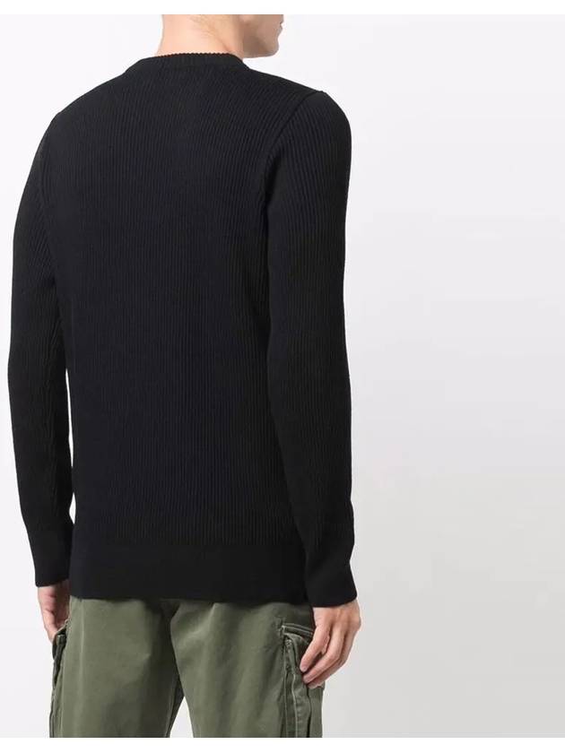 Full Rib Pure Wool Crewneck Knit Top Navy - STONE ISLAND - BALAAN 4