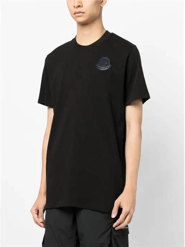 Logo Patch Cotton Jersey Short Sleeve T-Shirt Black - MONCLER - BALAAN 4