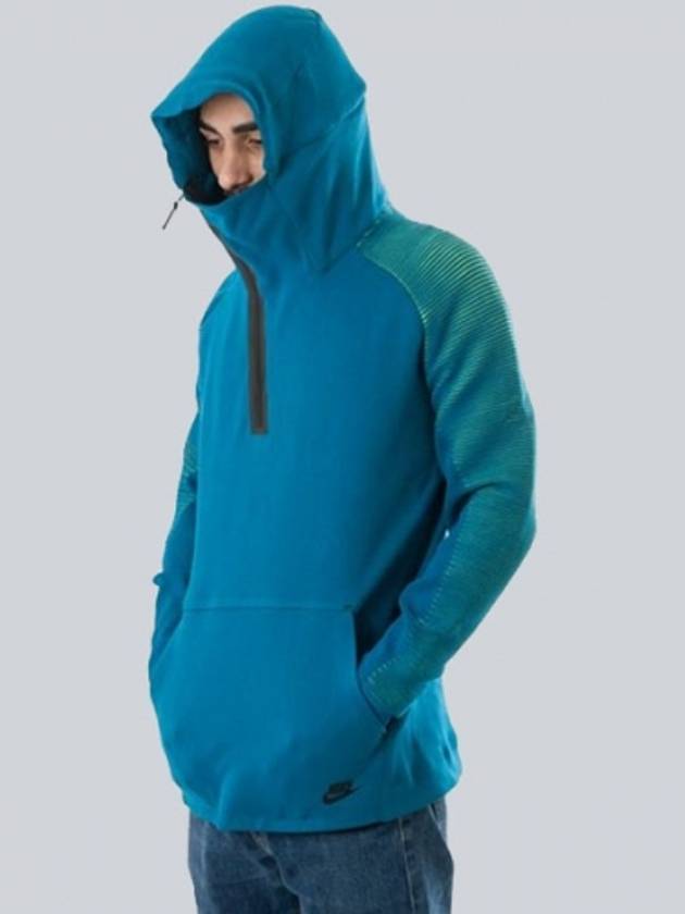 01805655301Tech fleece pullover funnel neck hooded tshirtteal green - NIKE - BALAAN 1