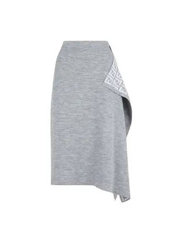 Skirt Women s Motif Wool Drape Light Gray - FENDI - BALAAN 1