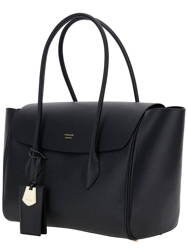 East West Tote Bag Black - SALVATORE FERRAGAMO - BALAAN 3