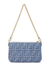 Baguette Pouch Bag Blue - FENDI - BALAAN 4