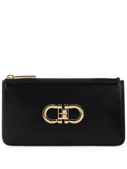 Gancini Credit Card Wallet Black - SALVATORE FERRAGAMO - BALAAN 2