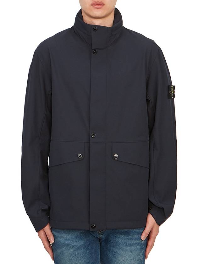 Logo Light Soft Shell Jacket Navy - STONE ISLAND - BALAAN 2