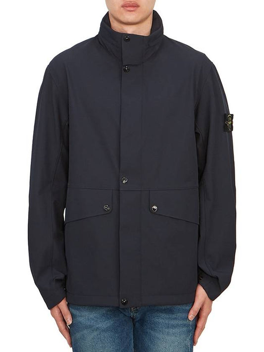 Logo Light Soft Shell Jacket Navy - STONE ISLAND - BALAAN 2