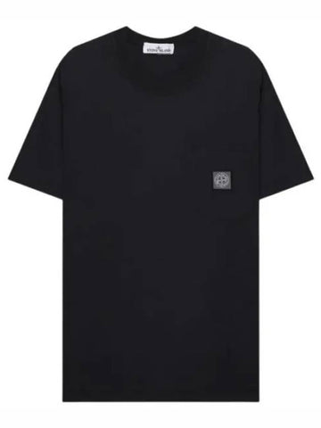 Pisato effect logo patch pocket t shirt men s short sleeve tee - STONE ISLAND - BALAAN 1