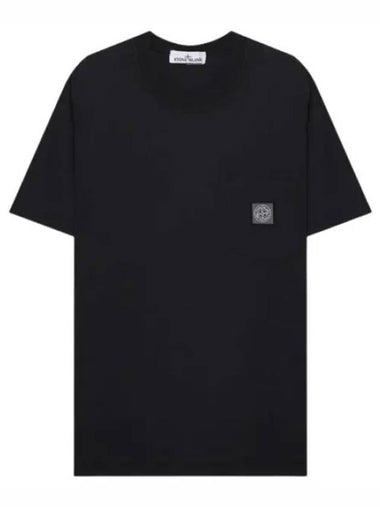 Pisato effect logo patch pocket T shirt - STONE ISLAND - BALAAN 1